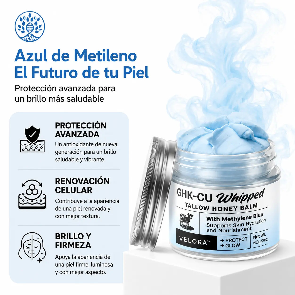 VELORA™ Bálsamo GHK-Cu de Péptido de Cobre