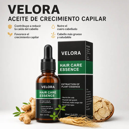 VELORA Aceite de Crecimiento Capilar — Fórmula Anticaída para Hombre y Mujer, 30ml
